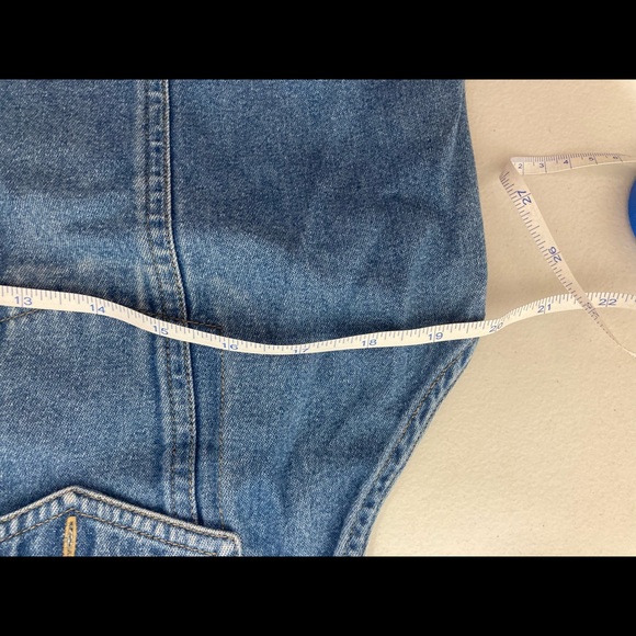 Vintage Koret City Blues Denim Jean Button Vest Upper  Floral  Large. - Picture 4 of 11